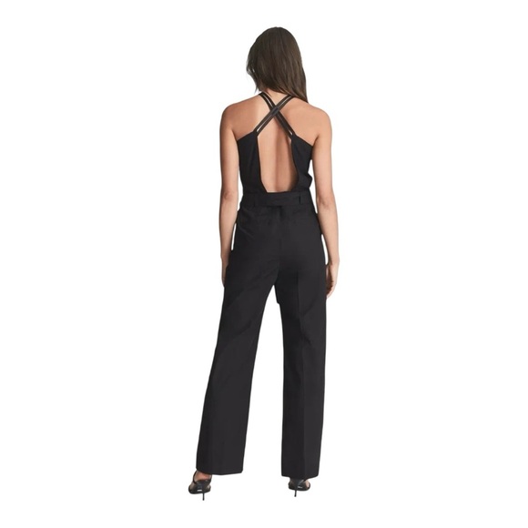 REISS Jessie Black Cotton Jumpsuit Size Large - Picture 3 of 15